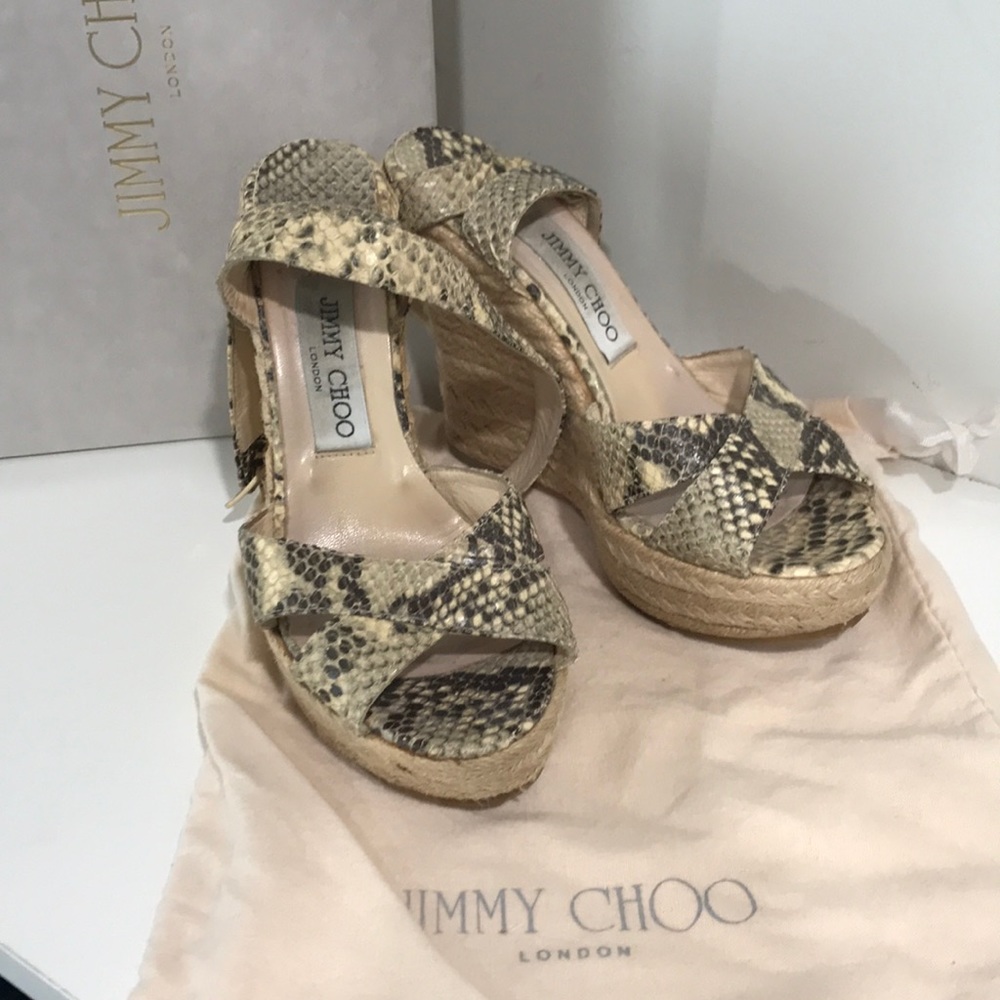 Jimmy Choo snake skin espadrilles